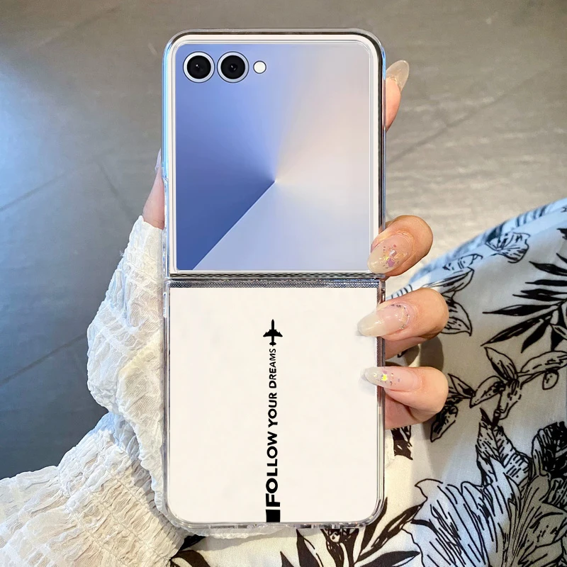 Flugzeugrouten-Muster Handyhülle für Samsung Galaxy Z Flip 7 FE 6 5 4 3 Harte PC Klare Faltbare Schutzhülle für Samsung Z Flip7 Flip6