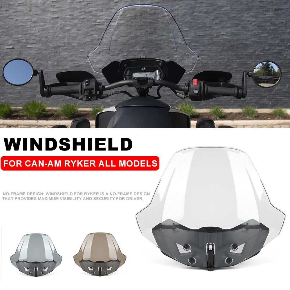 

Adjustable Windscreen For Can-Am Ryker 600 900 2019 - 2023 Sport Rally Edition 900 ACE Windshield Wind Screen Shield
