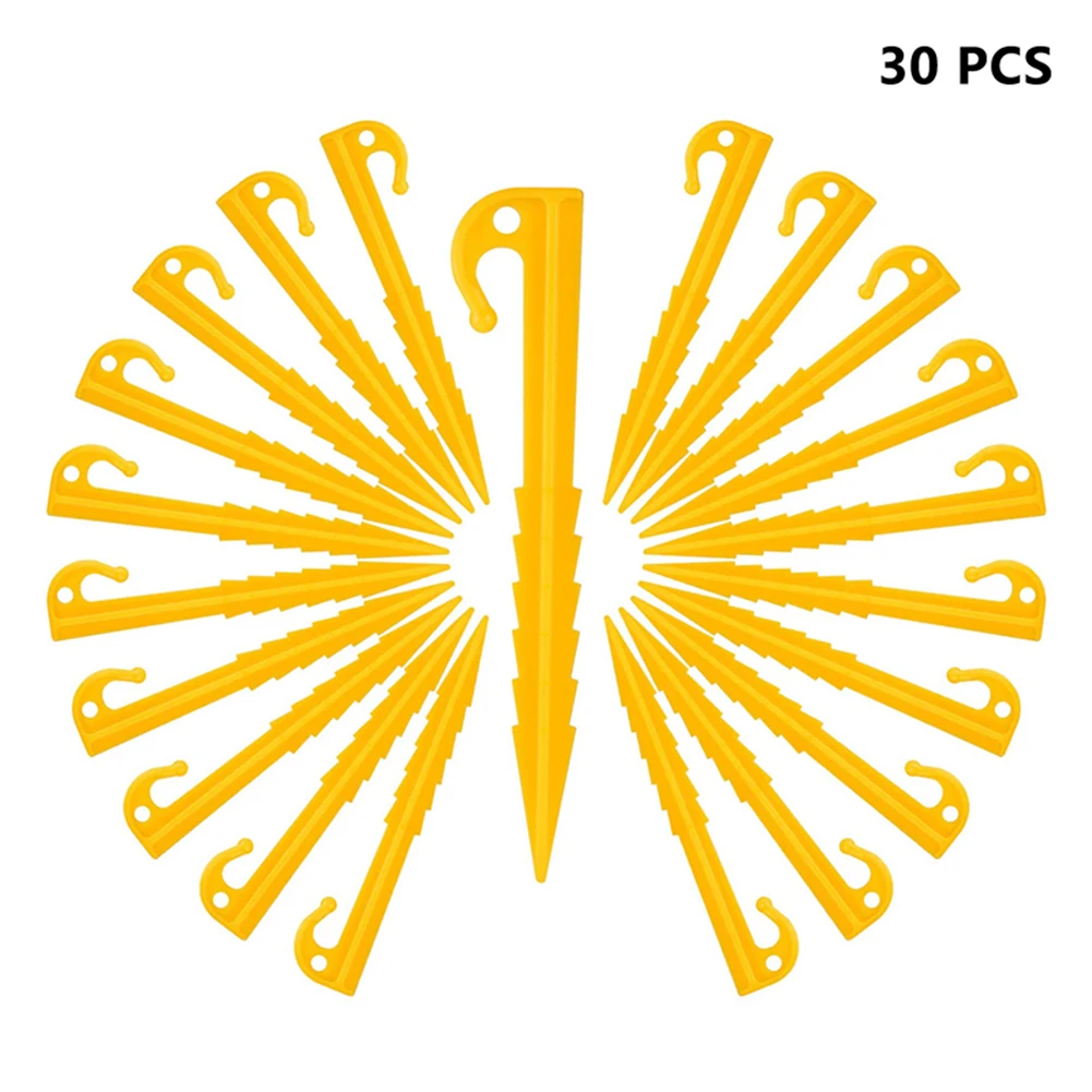 

30 Pcs Plastic Tent Stake Spiral Tent Stakes Sardine Ground Garden Tent Sturdy and Durable Camping Accessories