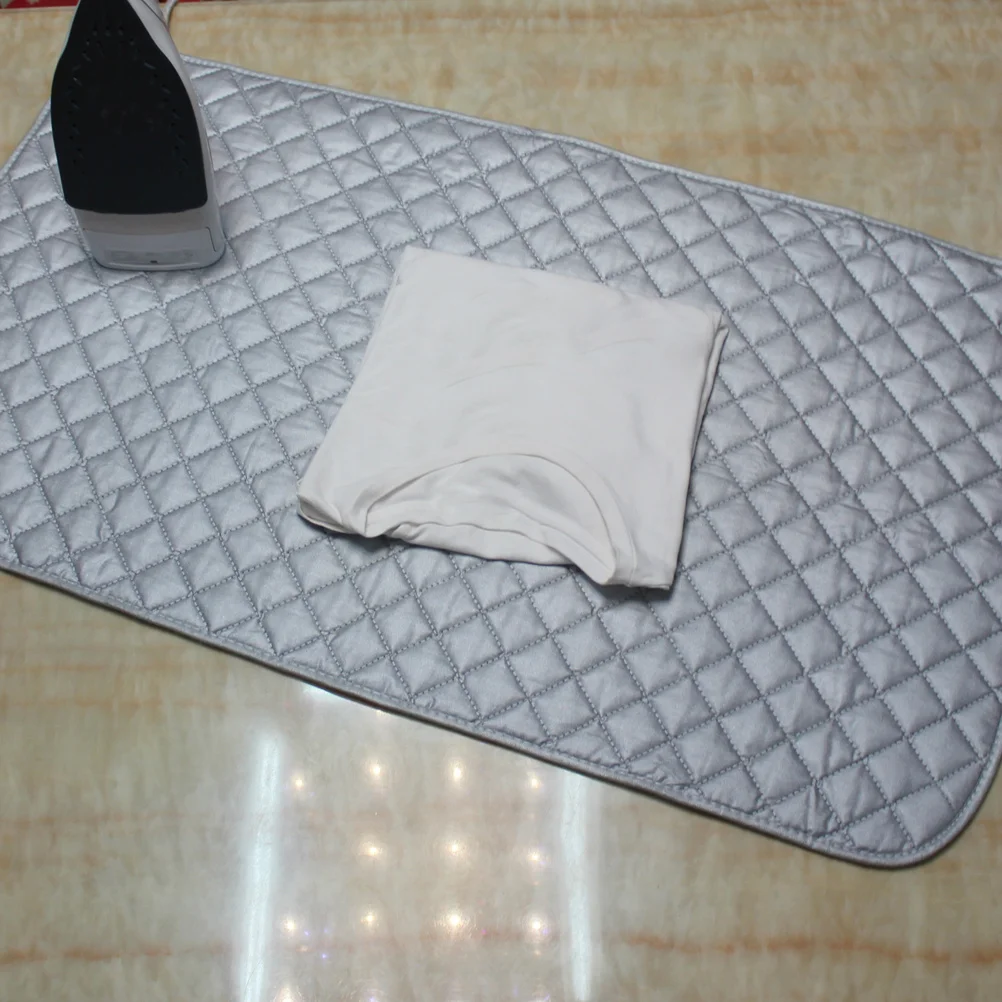 

Grey Heat Resistant Ironing Blanket 85x48cm Quilted Cotton Pad Iron Board Alternative Anti-Slip Cover Ironing Blanket
