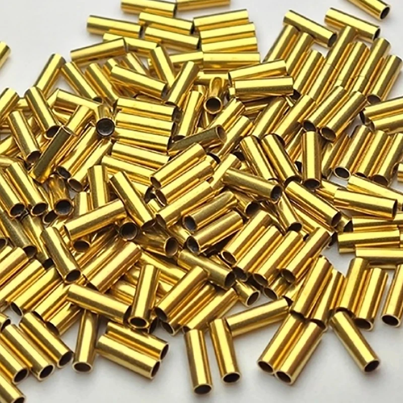 0.15-2mm Wall H62 Brass Hollow Round Tube / Capillary Copper Sleeve for DIY - Laser Cutting Customized Processing Available