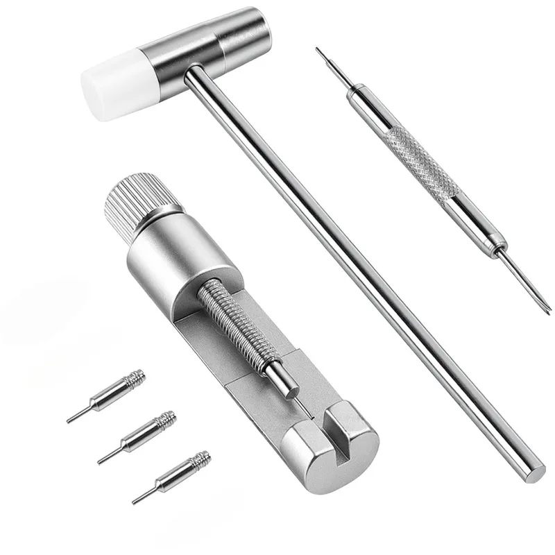 Professional Watch Repair Tool Kit Watch Band Strap Link Adjustment Remover Mini Watch Hammer Spring Bar Tool Extra Punch Pins
