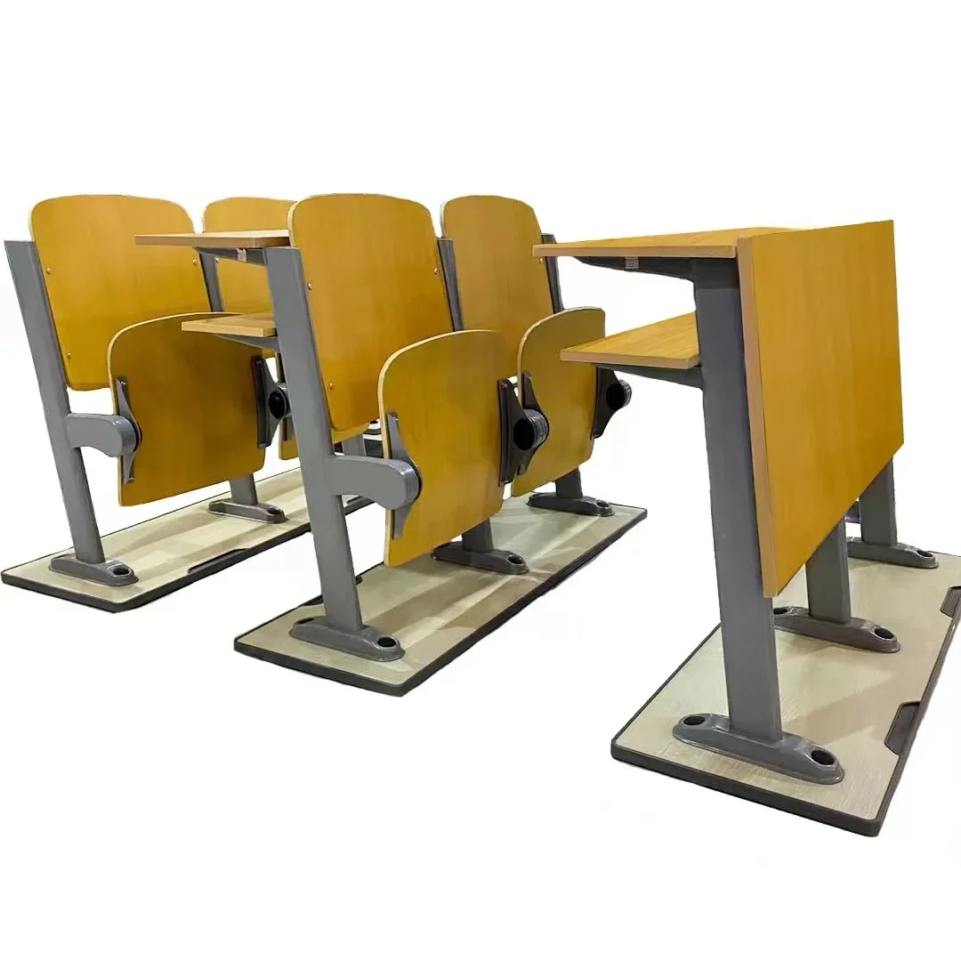 University multimedia desks and chairs lecture hall school desks and chairs ladder row chairs manufacturer wooden ladder chairs