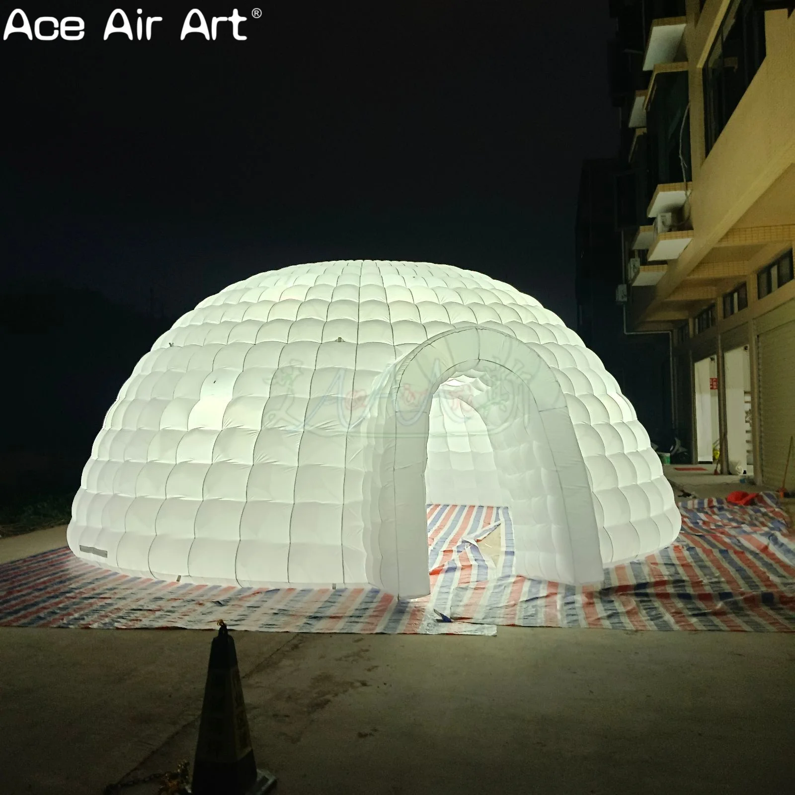 Tenda de cúpula inflável de 8m de diâmetro, iluminação led gigante, balão de iurta iglu, cúpula inflável gigante para eventos e festas