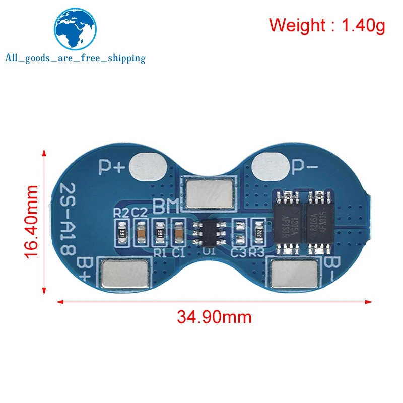 TZT 2S Li-ion 18650 Lithium Battery Charger Protection Board 7.4V Overcurrent Overcharge Overdischarge Protection 4A BMS image 6