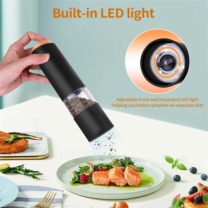 PERFECT MODERN Electric Grinder Mill Grinder Adjustable Coarseness Automatic Pepper And Salt Mill Grinder Battery Powered Kitche