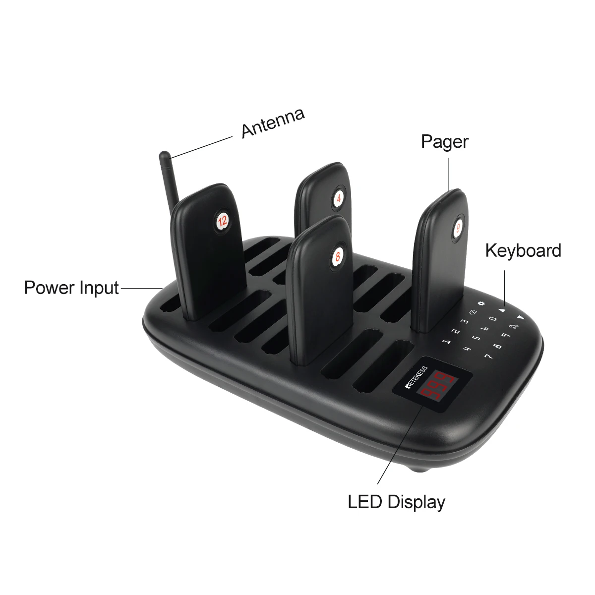 RETEKESS TD175 Restaurant-Pager Drahtloses Rufsystem Vibrations-Untersetzer Buzzer Empfänger für Food Trucks, Cafés, Bars, Kliniken – Detail 24