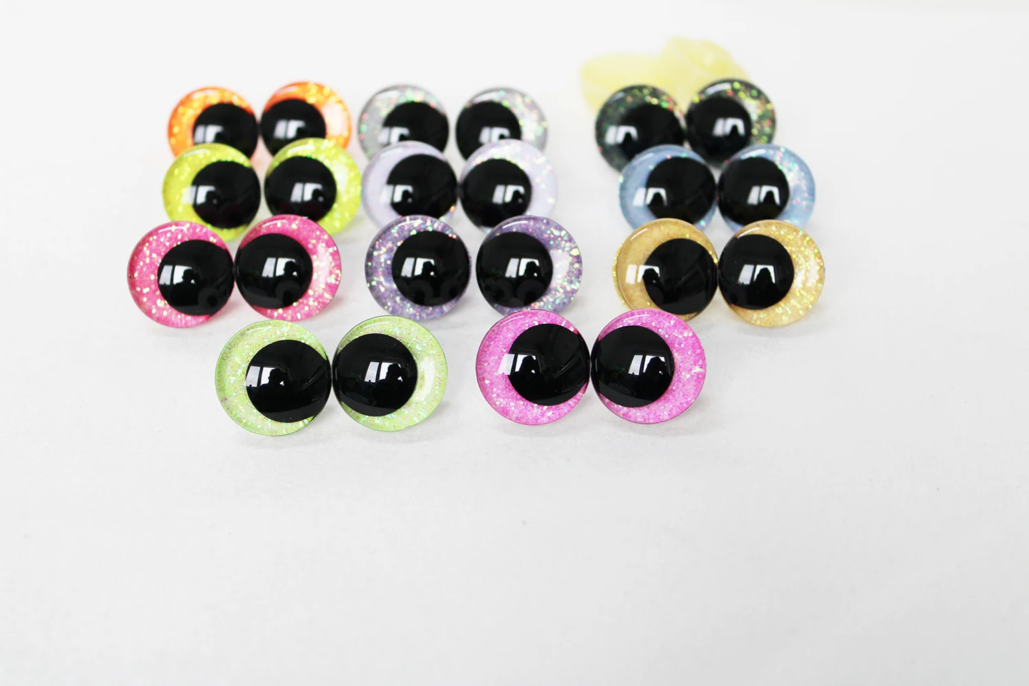 10pairs new eyes 12mm 14 16 18 20 25 35mm  3D comical glitter toy safety eyes  doll eyes eyes with hard washer -C11