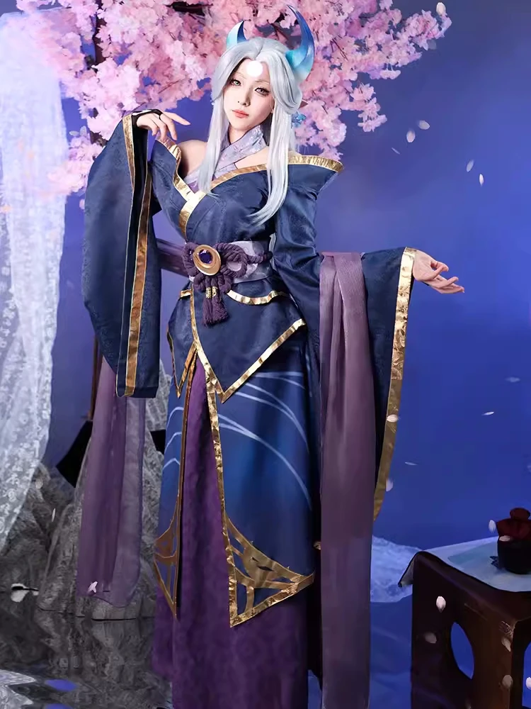 Game LOL Spirit Blossom Alune Cosplay Costume Alune Kimono Uniform Suit Halloween Carnival Party Role Play Clothing