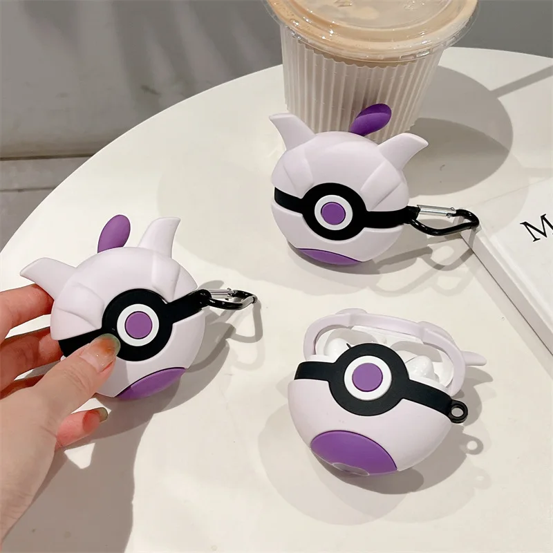 

Purple Cartoon Ball Case for AirPods 4 Airpod 1 2 3 Pro Pro2 Bluetooth Earbuds Charging Box Protective Earphone Case Cover