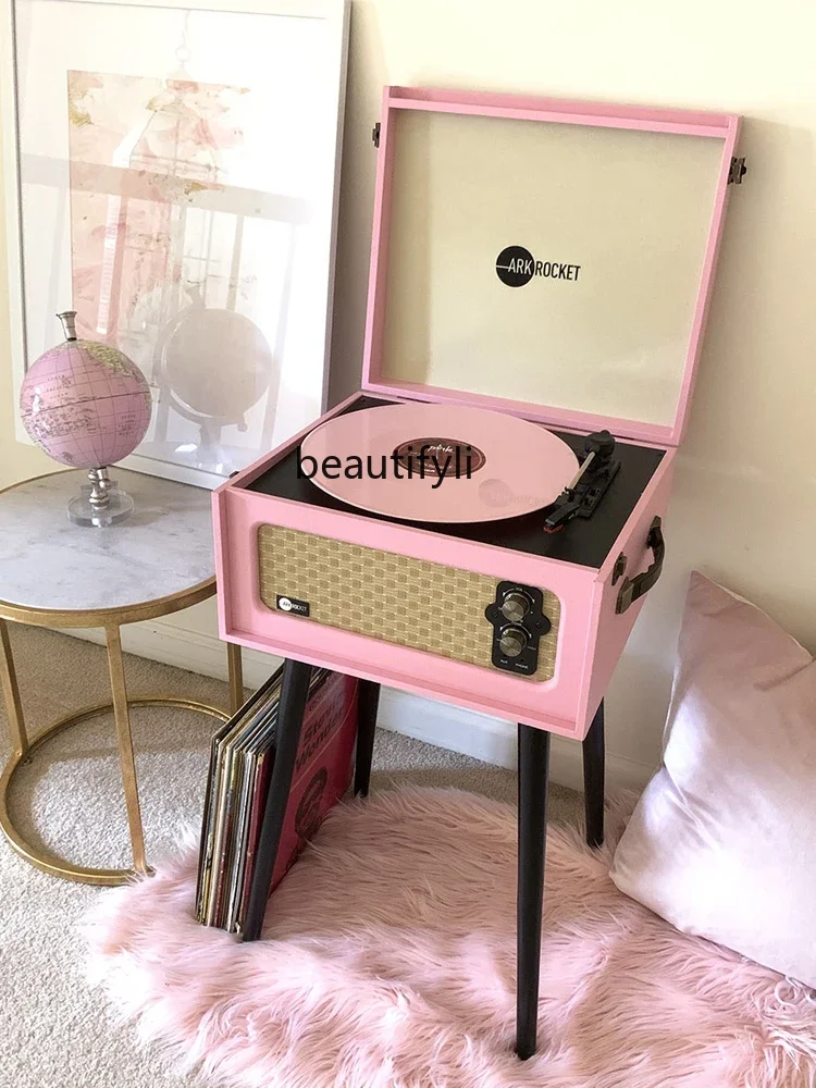 Bluetooth Vinyl Record Player Phonograph Floor Retro Domestic Jukebox Free Record