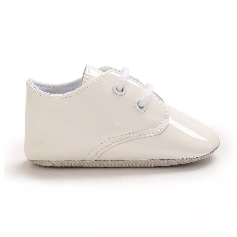 Baby Schnürschuhe Sneakers Klassische Sportschuhe Weiche Sohle PU-Leder Schuhe Einfarbig Lauflernschuhe für Neugeborene Jungen Mädchen – Detail 8
