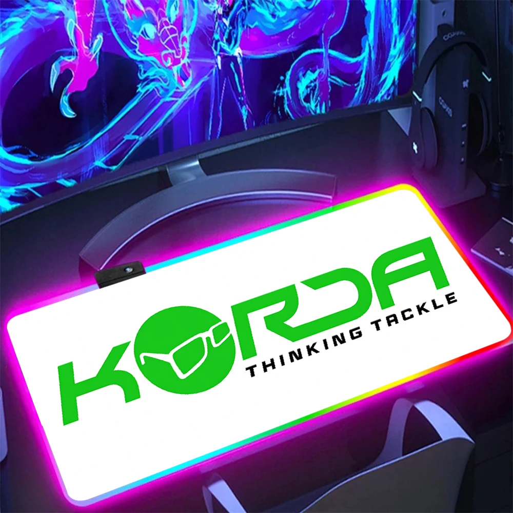 KORDA RGB Pc Gamer Keyboard Mouse Pad Mousepad LED Glowing Mouse Mats Rubber Gaming Computer Mausepad