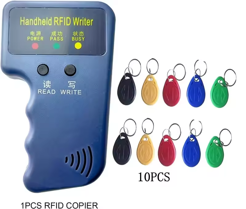 Repetitive Handheld 125KHz EM4100 5200 RFID ID Card Writer Copier Duplicator Programmer + 2pcs T5577 Rewritable Keyfobs Tags - Image 7