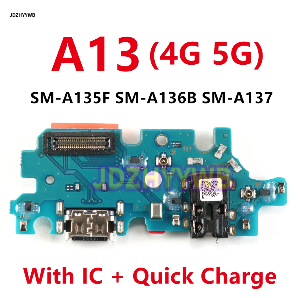 Puerto de carga USB Cable flexible para Samsung Galaxy A13 4G 5G A135 A136 A137 A135F Módulo de placa de carga con micrófono