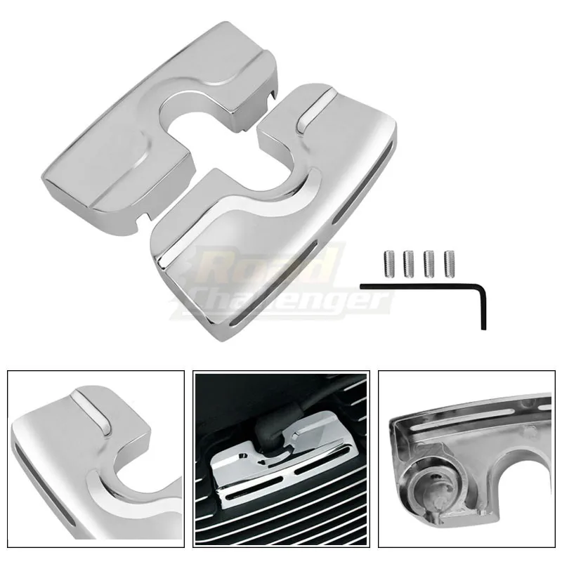 Motorcycle Left&Right Chrome Spark Plug Head Bolt Covers Fit for Harley Dyna Softail Touring Twin Cam 1999-2017