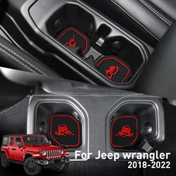 Non-Slip Car Cup Coaster Slot Pad for Jeep Wrangler Jl Jlu 2020-2022 Year Anti-Slip Mat Pocket Mat Interior Cup Holder Pad