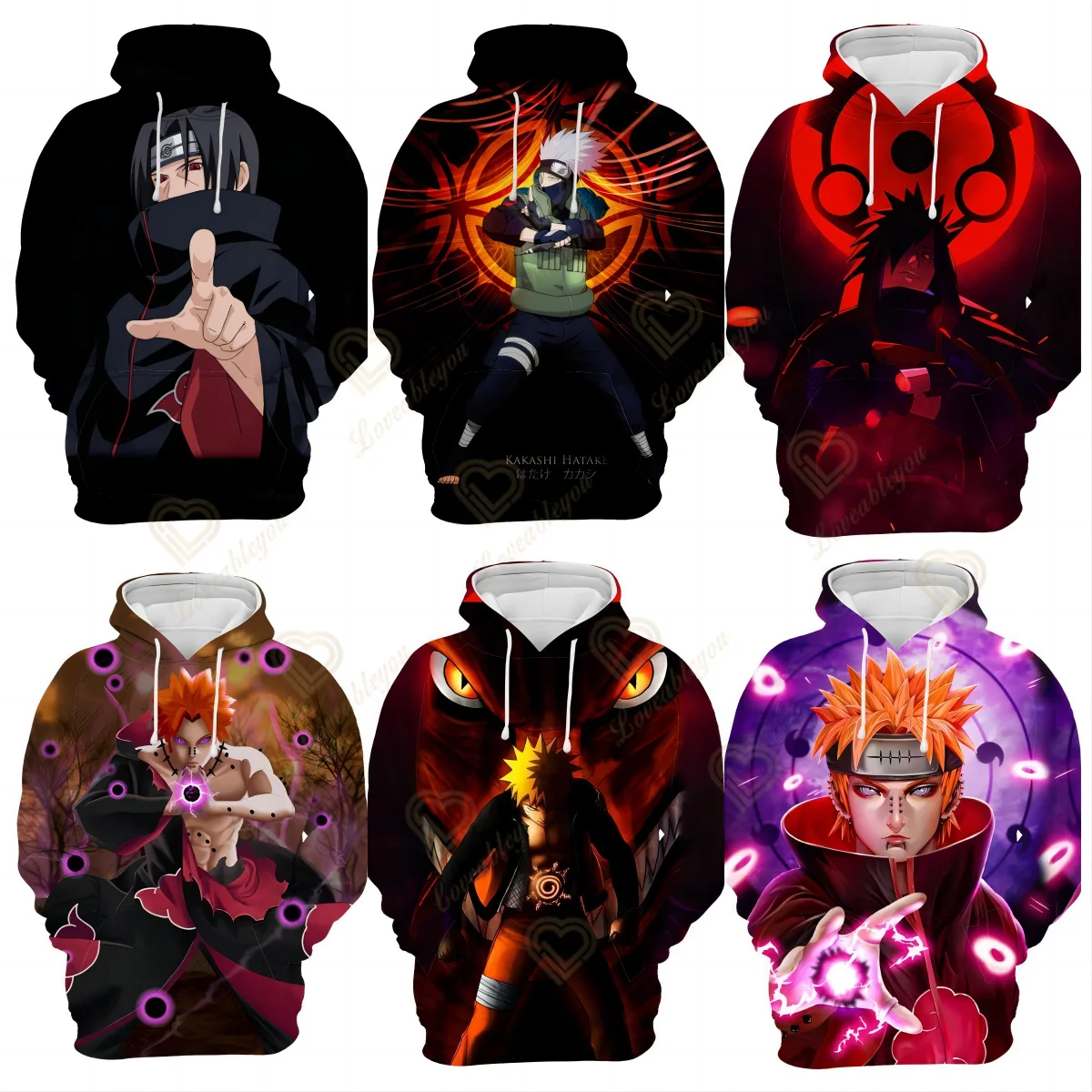 Uchiha Itachi Men's Hoodie Kakashi Boy Girl Hoodie 3D Print Sasuke Pullover Naruto Shippuden Men's Hoodie Oversized Men Clothing