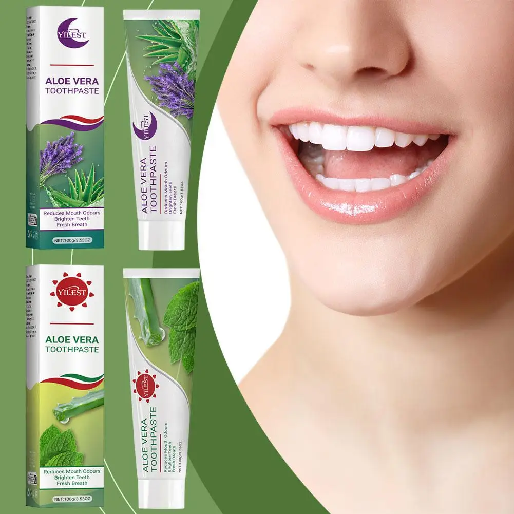 Pasta de dientes blanqueadora de Aloe Vera, lavanda, sensibilidad para los dientes, protección del aliento dental, prevención de la frescura de las encías, L5M7