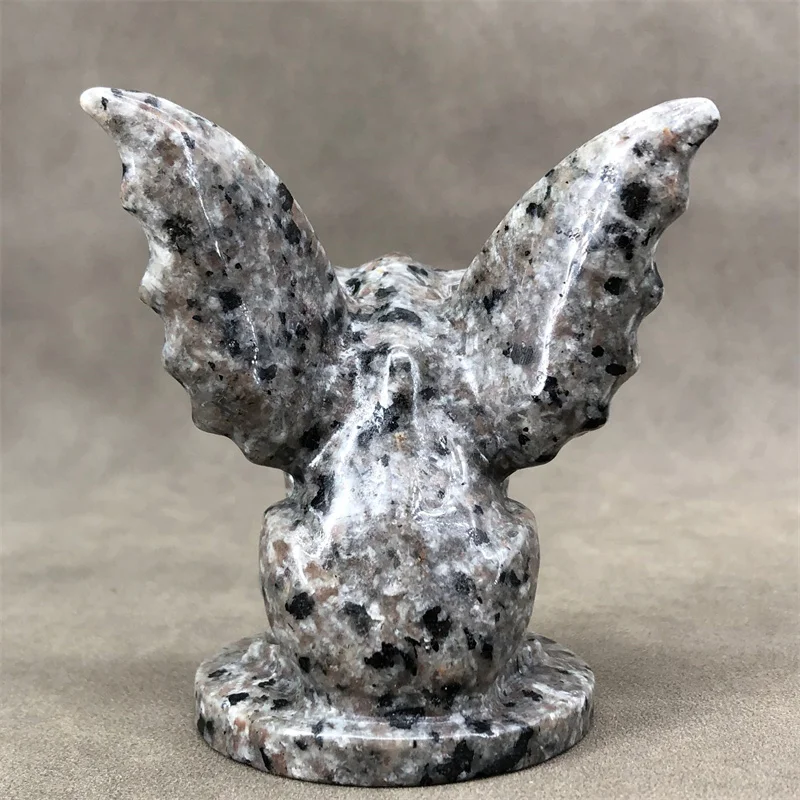 Natural Yooperlite Gargoyle Cartoon Hand Carved Crystal Polished Quartz Healing Stones Gemstones For Home DIY Decorations