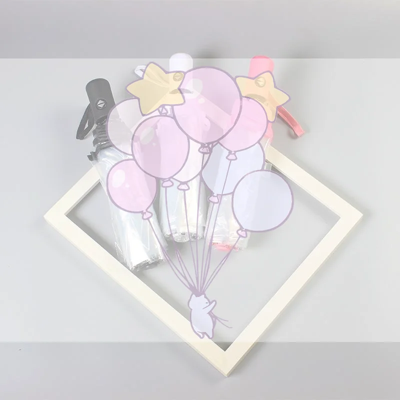 

Складной прозрачный зонт, полностью автоматический прозрачный тройной зонт, студенческий простой солнечный зонт, принадлежности