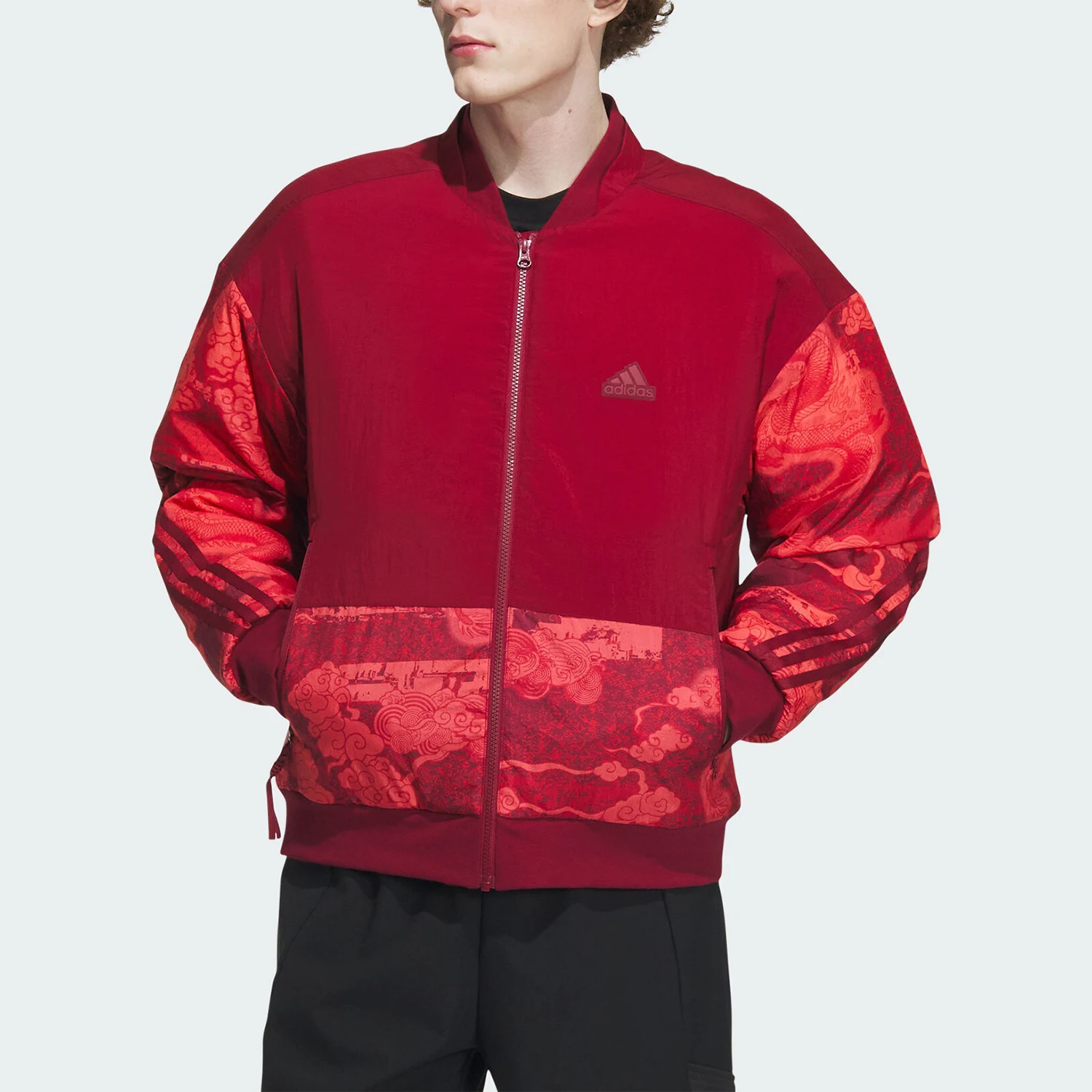 

Куртка Adidas Retro Print для пар с цветными блоками и воротником-стойкой IM9042