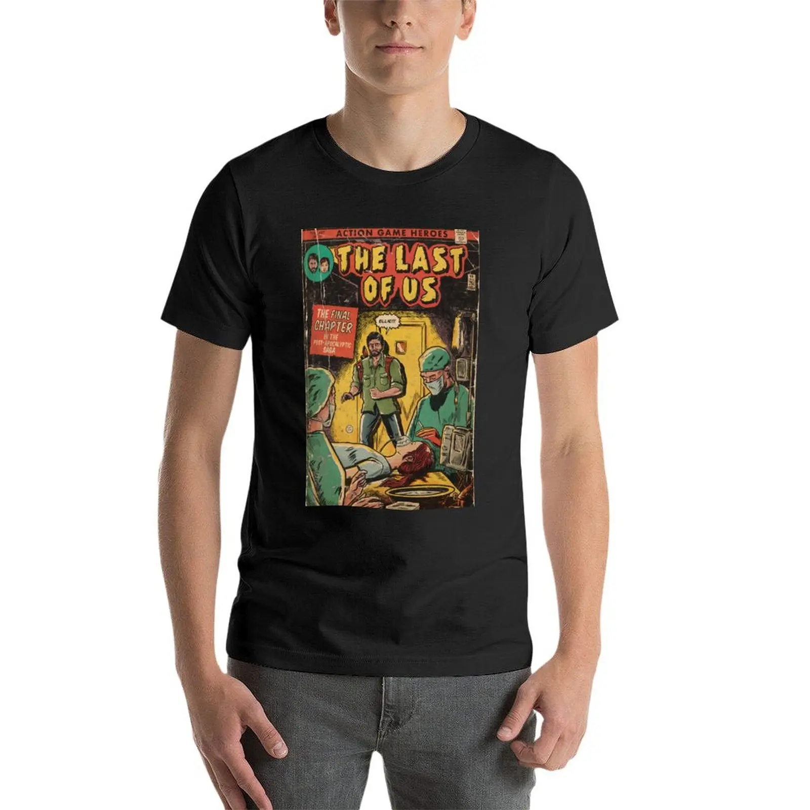 The Last of Us - Ending Comic Cover Fan Art T-Shirt, Blouse, Vêtements d'été pour un garçon, Économie noirs pour hommes