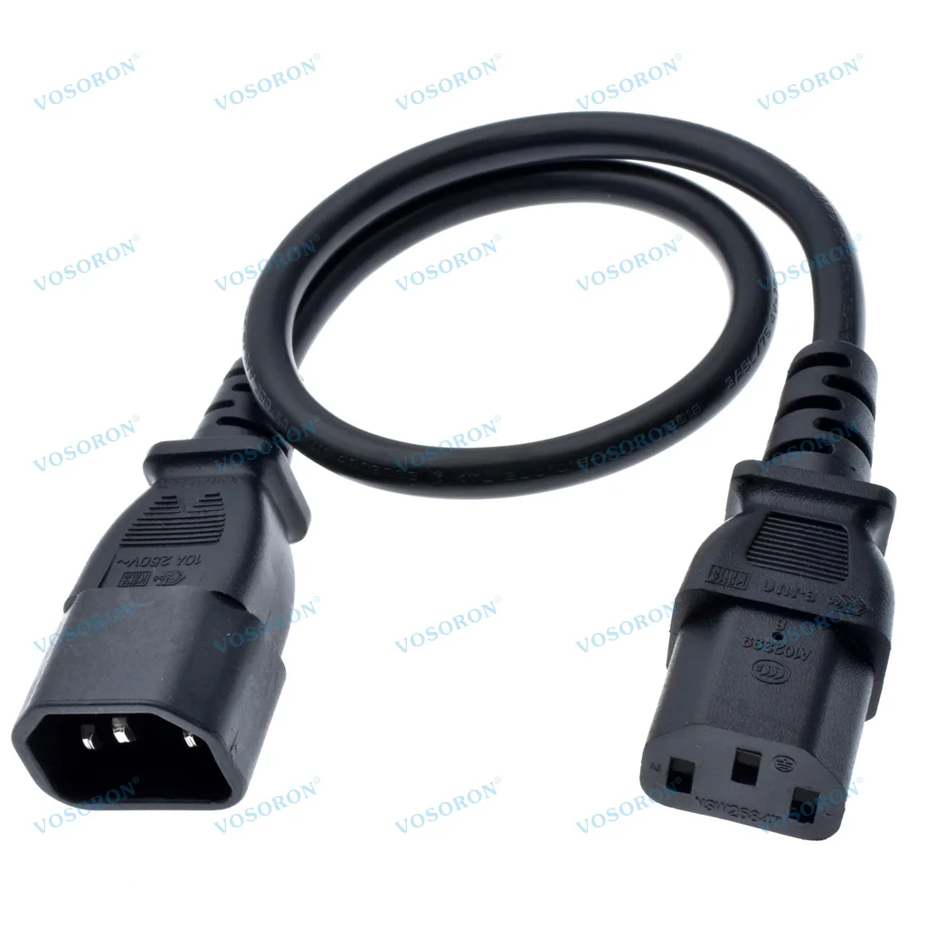1PC IEC 320 C14 To C13 Extension Cable For PDU UPS PC Computer 10A 250V Male Plug To Female Socket AC Power Cord 0.3M/0.6M/1M/2M