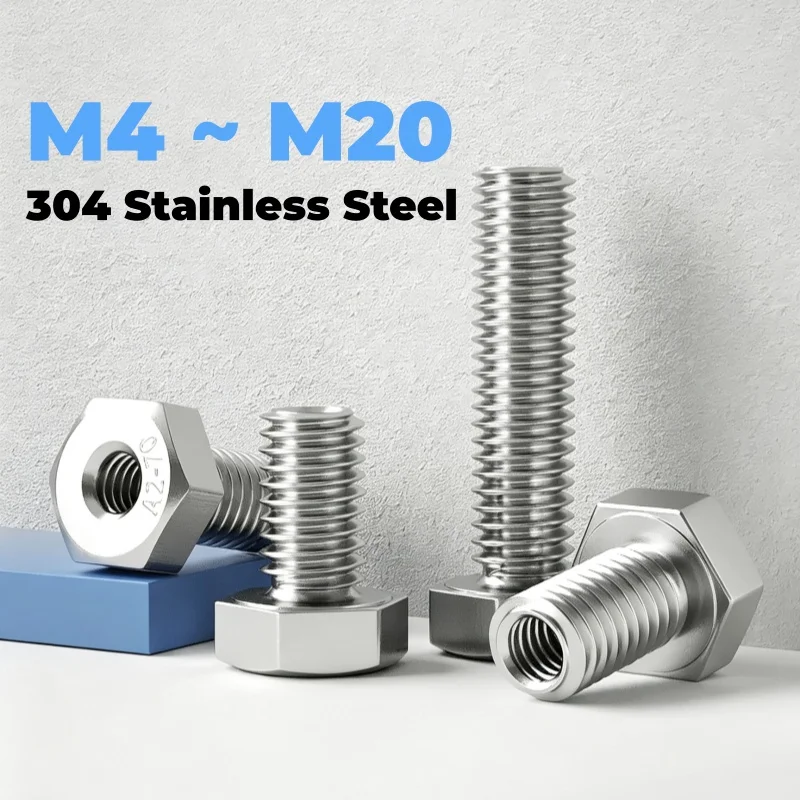 304 Stainless Steel Outer Hexagon Hollowed Screw M4 ~ M20 Mask Machine Through Hole Screw Bolt Length 10~40 mm