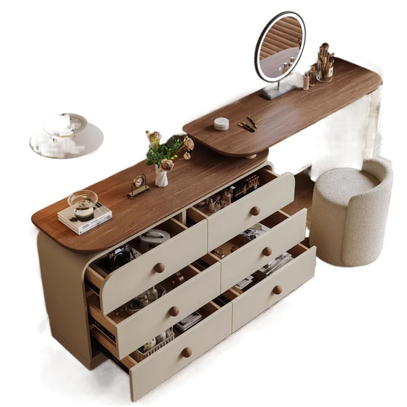 

Dresser with drawers French dresser makeup table solid wood storage integrated