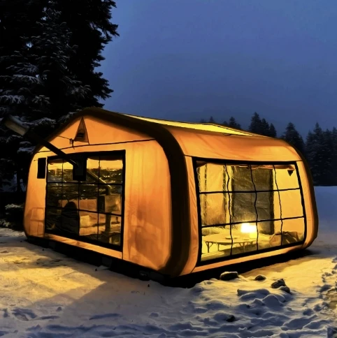 Multi-Person Four-Season Double Layer Camping Tent Waterproof Inflatable Quick Automatic Opening Air Big Outdoor Glamping Tent