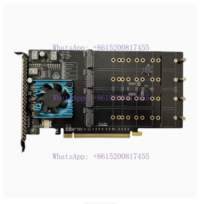 PLX8749 Eight Disk NVME Expansion Card, Free Drive, Free Main Board Split 8 Disk M.2 Full Height PCI-E Interface Universal