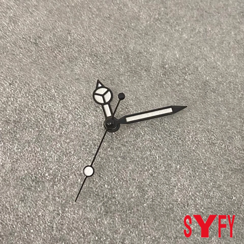 NH35 стрелки с черными краями, белые стрелки Mercedes Medsey Benz Pointer для NH35/36/4R/7S SEIKOMovement, зеленые светящиеся детали часов