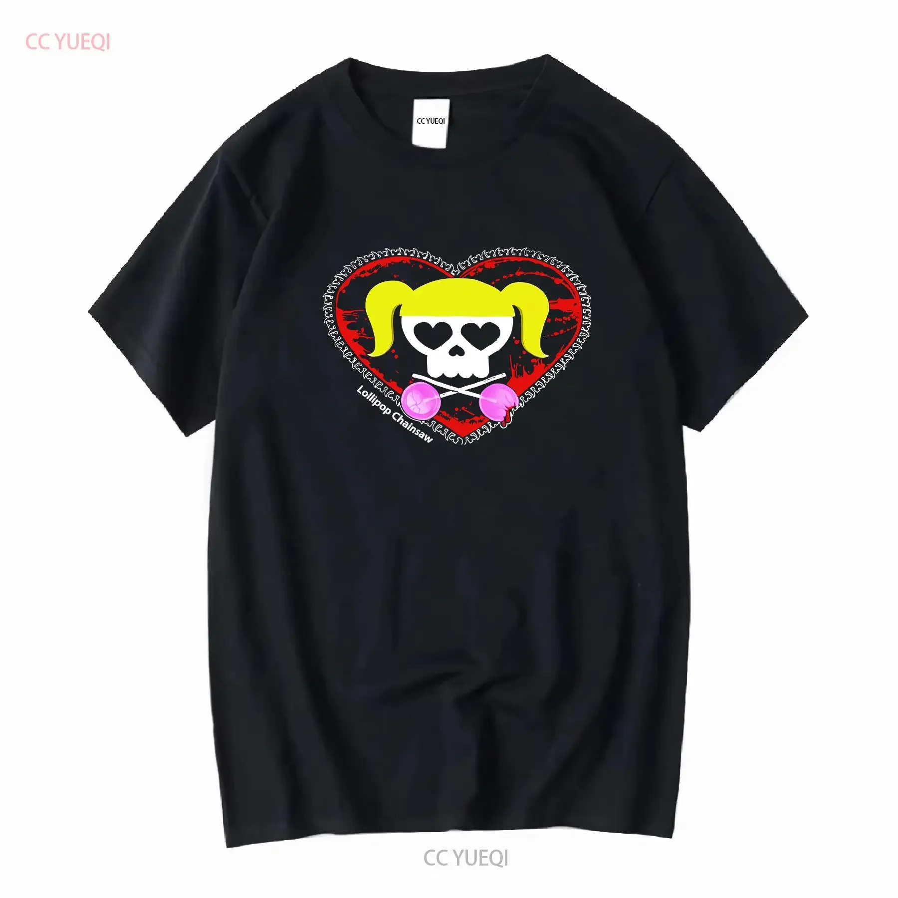 Vintage Lollipop Chainsaw Videospiel-T-Shirt, Größe XL, lange oder kurze Ärmel, Vintage-Stil, gewaschen, weich, modisch, lässig, bequem