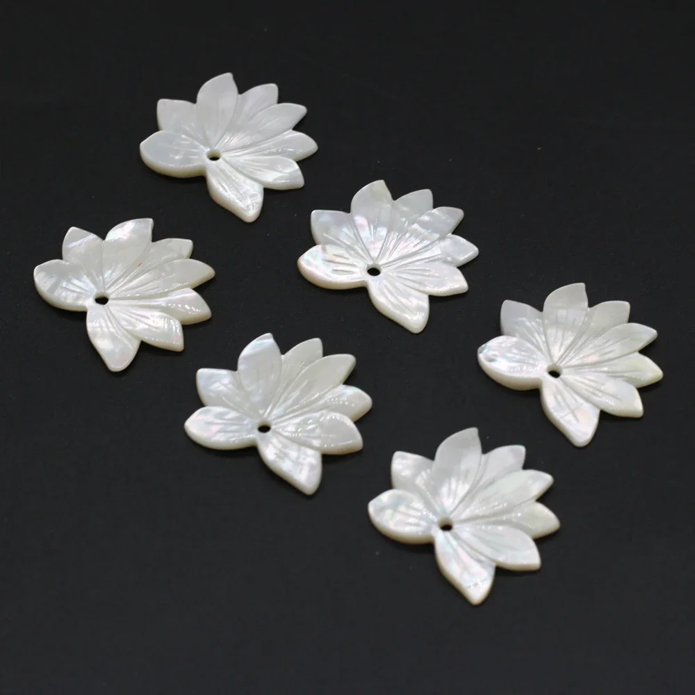 White Natural Shell Leaf Shape Pendant 27x27mm DIY for Jewelry Making Necklaces Earrings  Accessories Gift for Women