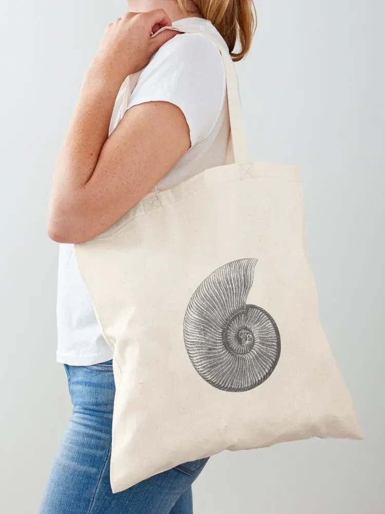 

Ammonite Fossil Tote Bag Women's beach bags Custom bag reusable shopping bag Canvas shoulder