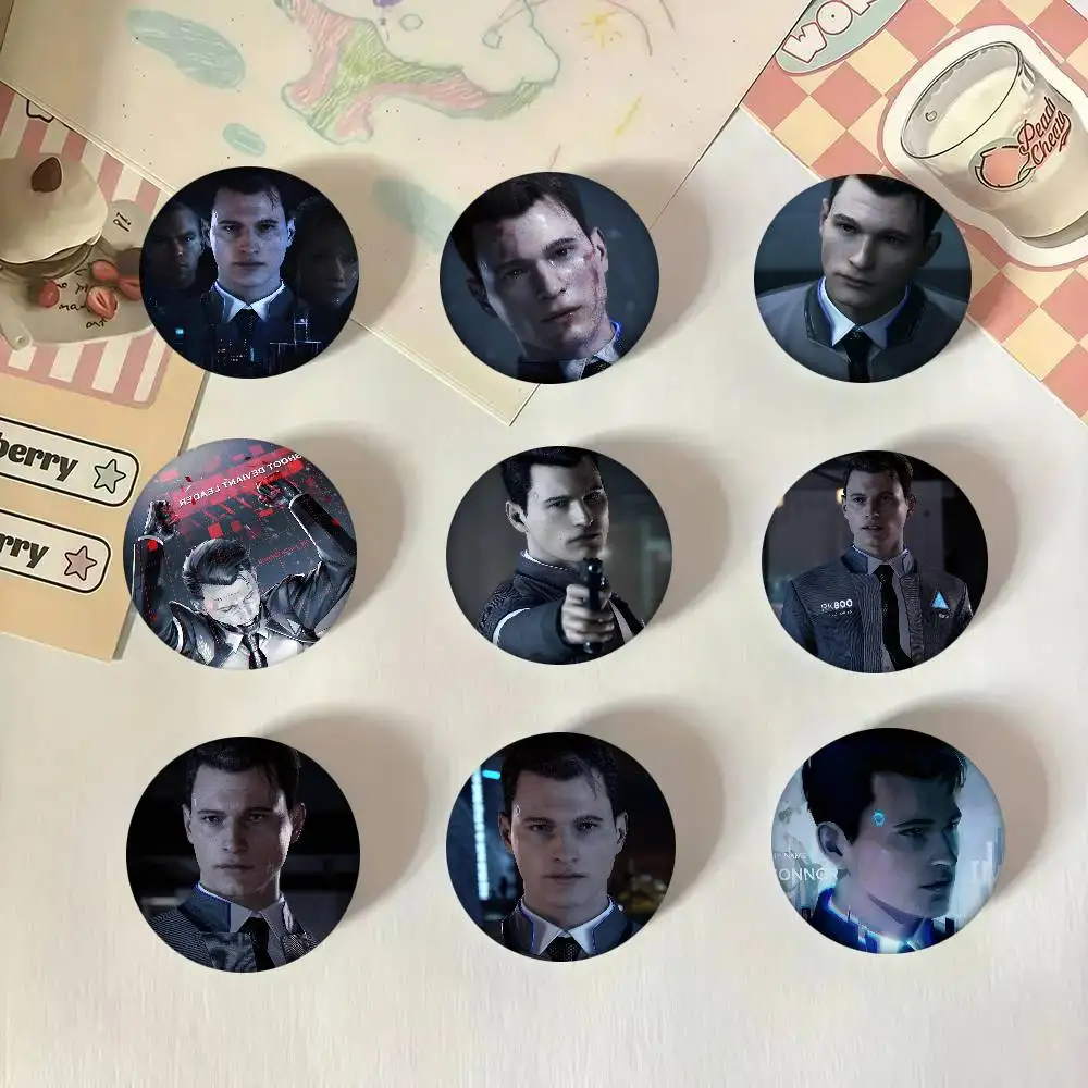 Connor Detroit Become Human Runde Abzeichen, kreative Brosche, Kleidung, Rucksack, Zubehör, Anstecknadel