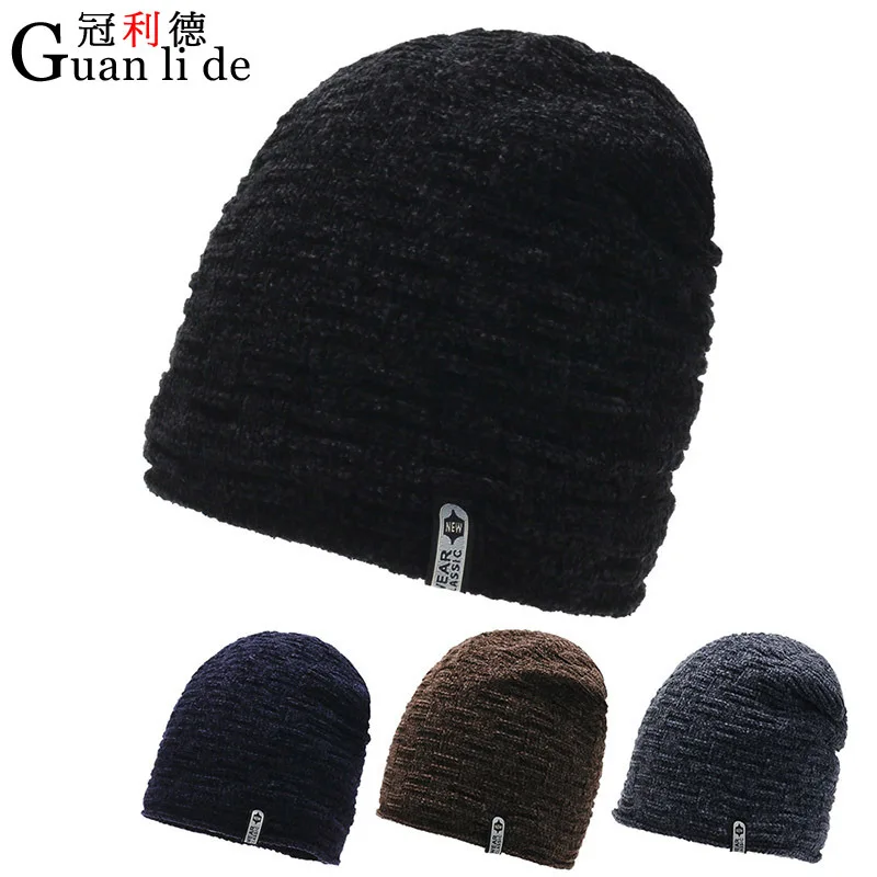 

Knitted cap outdoor velvet warm cap fashion casual set cap cold cycling wool hat