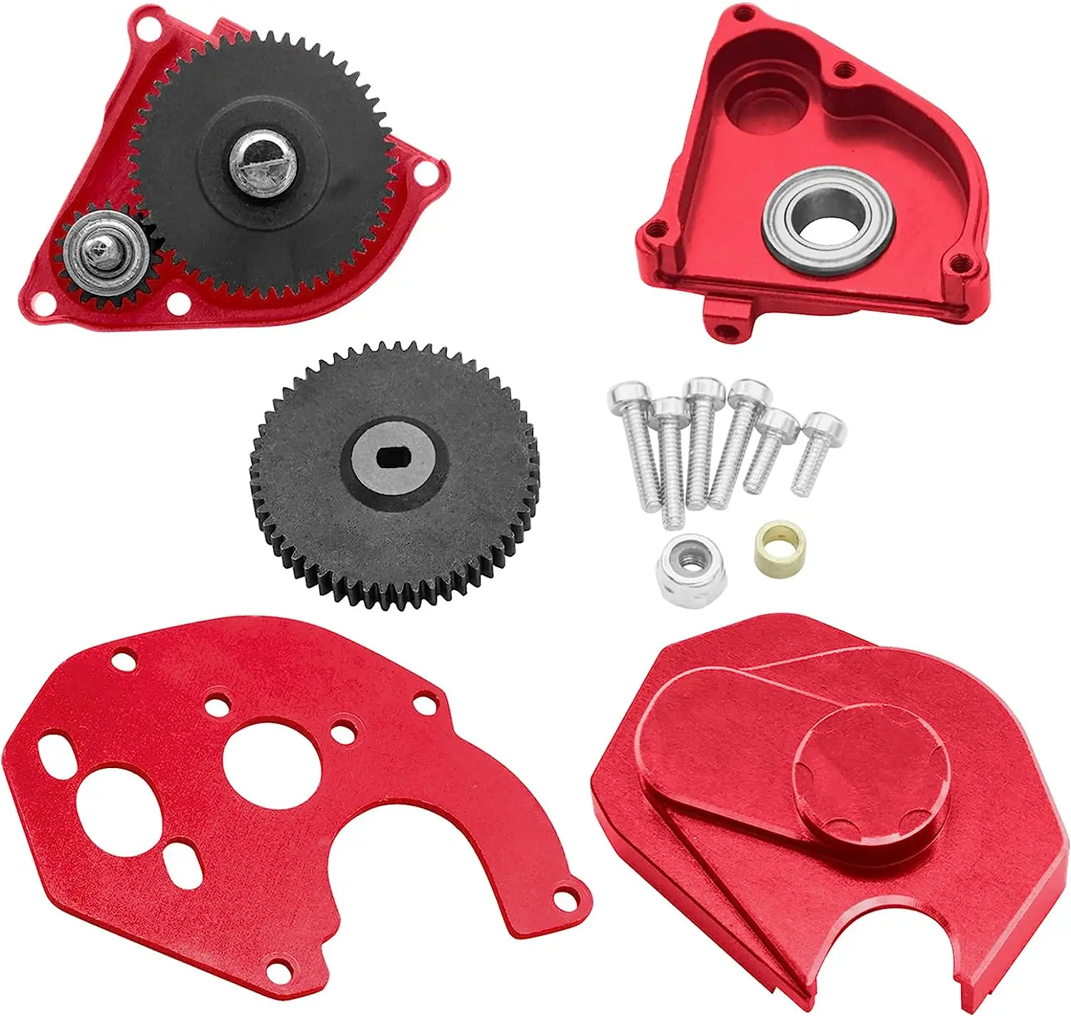 OGRC Aluminium Transmissiebehuizing Versnellingsbak Upgrade Kit voor Axiale SCX24 RC Crawler Auto Compleet gemonteerde onderdelen