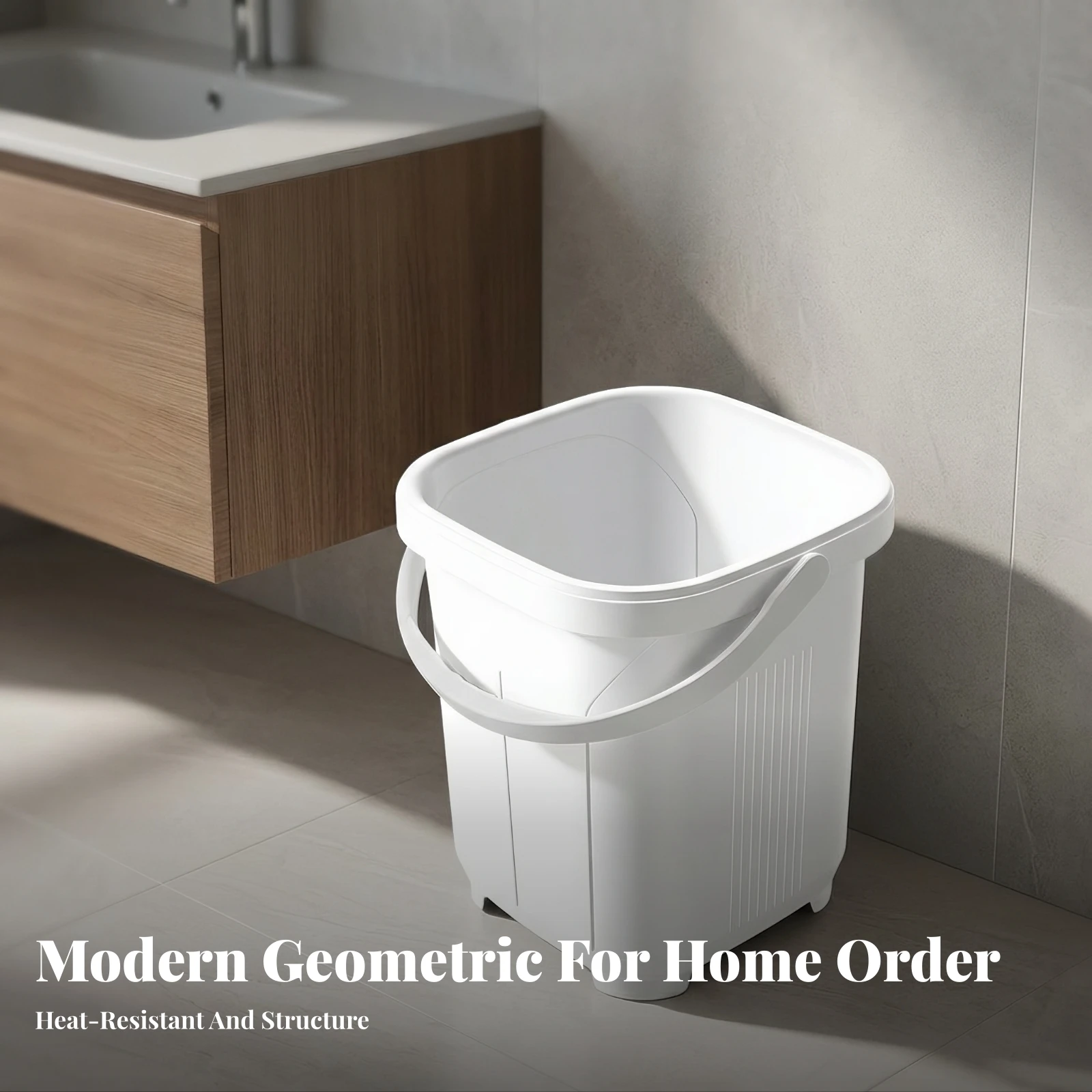 Square Container with Lid Heat-Resistant Storage Container with Handle Utility Pail Heavy Duty Container Reusable for Students