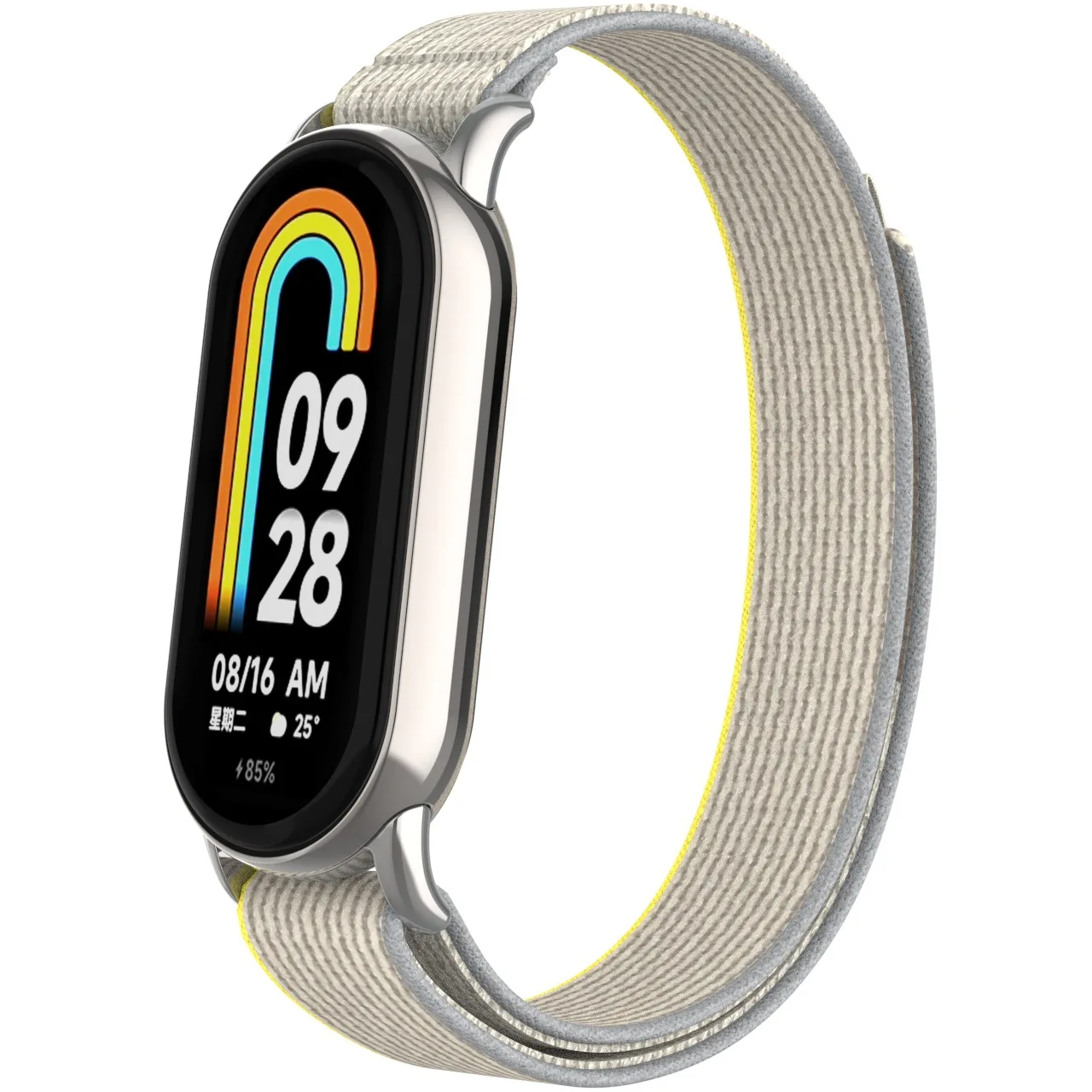 Cinturino in nylon traspirante per Xiaomi Mi Band 8 Bracciale con testa in metallo Particelle Cintura di ricambio estiva