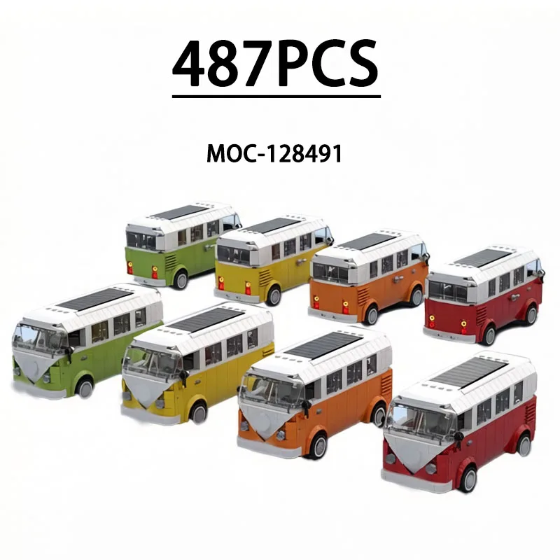 

MOC-128491 Строительный набор для сборки кемпингового автомобиля, 487 деталей, развивающая игрушка для детей, подарок на день рождения, Рождество, Новый год