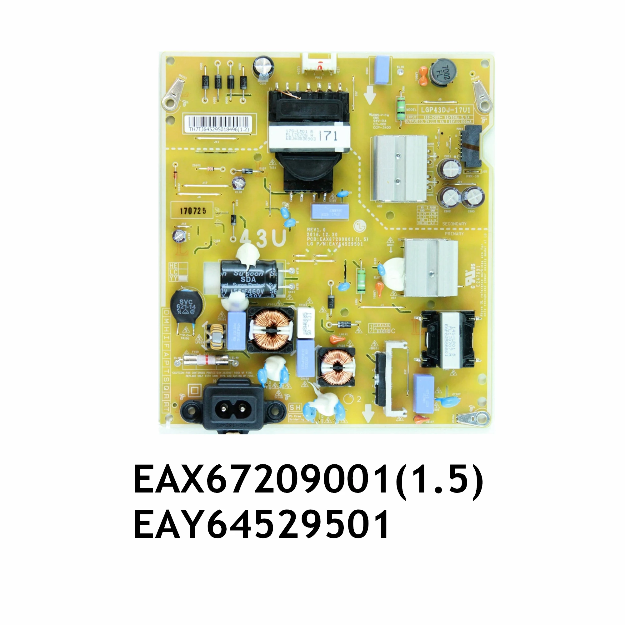 

TV Power Supply Board EAX67209001(1.5) EAY64529501 for 43UJ6300 43UK6300PUE 43LJ5500-UA 43UN7000PUB 43UK6090PUA 43UM6910PUA