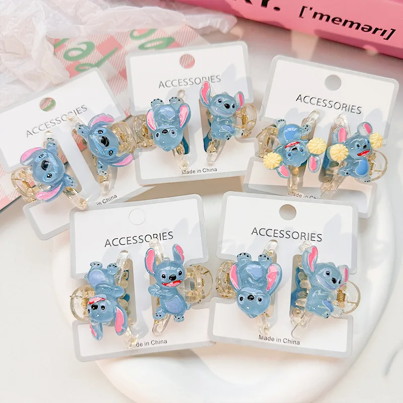 

Disney Stitch Acrylic BB Hair Clip Cute Cartoon Headwear Pink Blue Women's Daily Theme Activities Disney Hair Accessories
