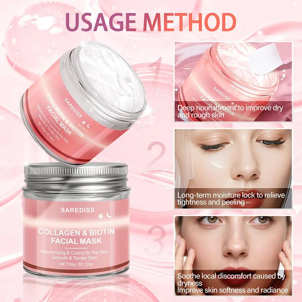 قناع تقشير الكولاجين للترطيب العميق ليلا ونهارا ترطيب البشرة الناعمة لشد البشرة غير دهني جميع أنواع البشرة 2026 جديد #3