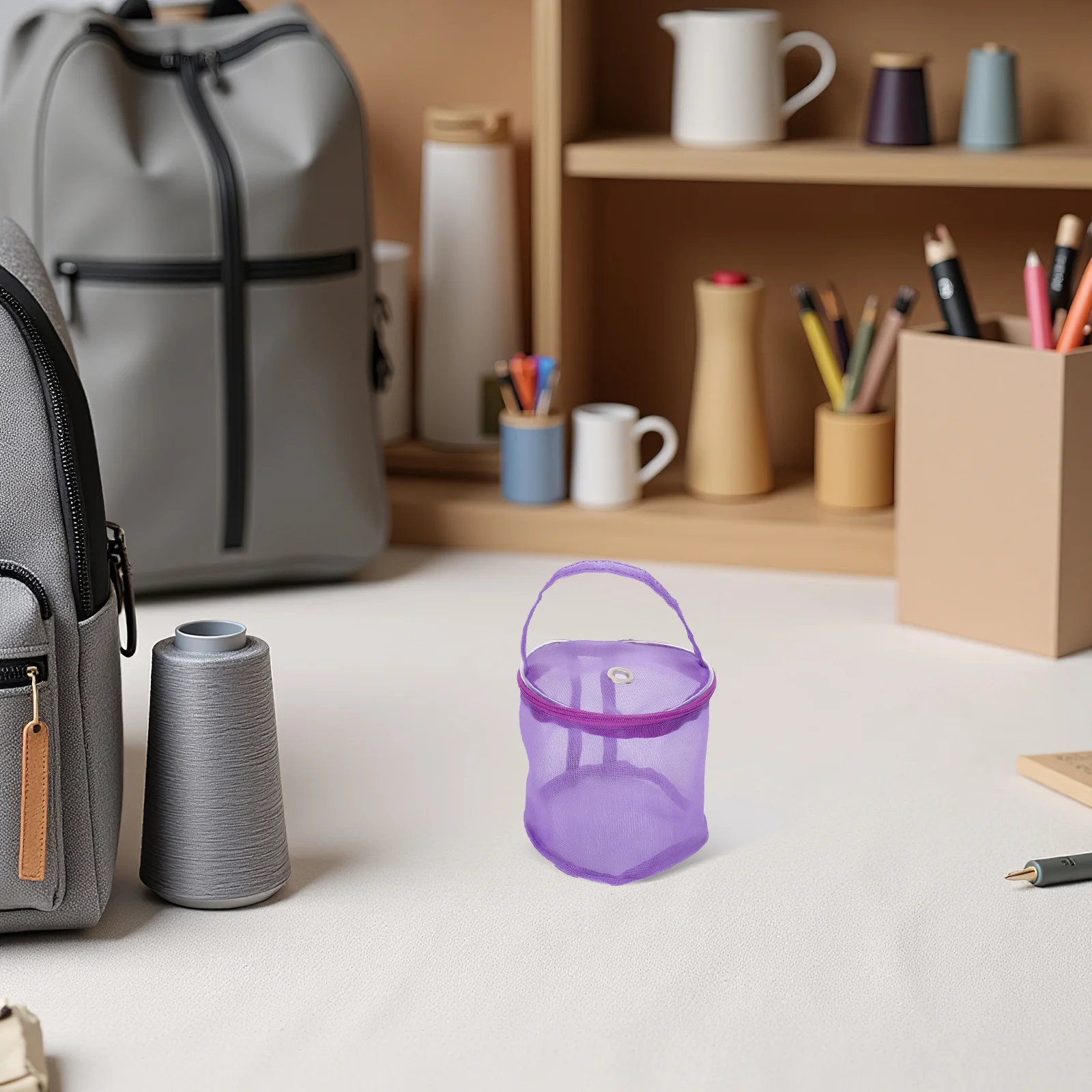 

4pcs Small Storage 5.11X4.91In Mesh Tote For Knitting Crochet Portable Holder Tools Accessories Yarn Organizer Craft Knitting