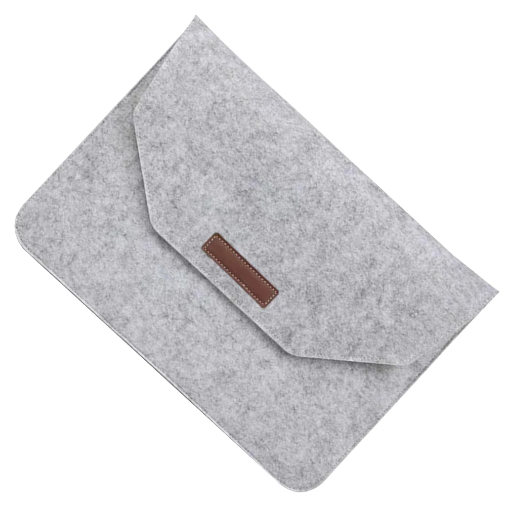 

Felt Laptop Bag For Notebook Storage Pouch Shockproof Anti Slip Wear Resistant Protective Case Compatible 11.6Inch Light Grey