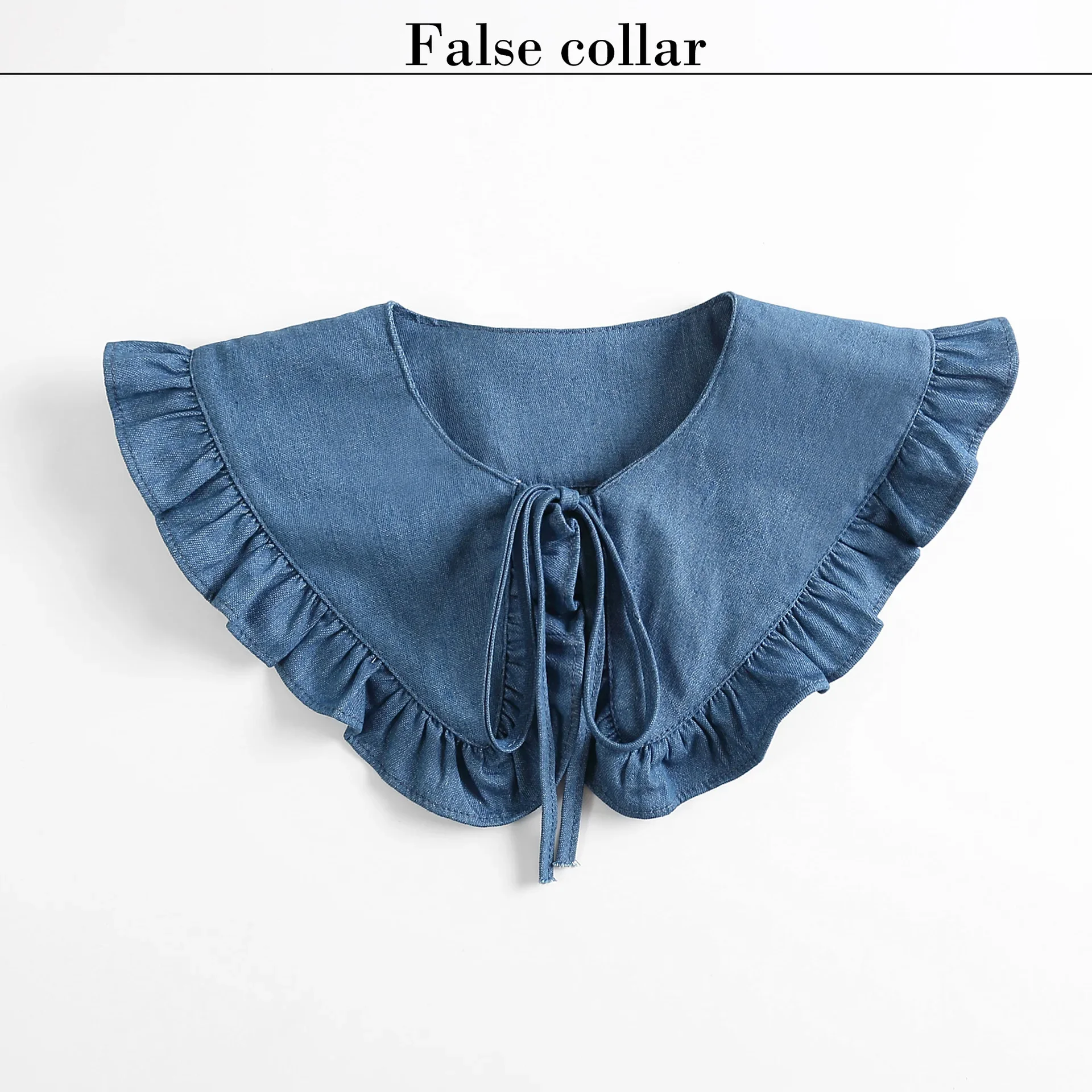Linbaiway Fashion Denim Detachable Collar for Women Sweater Top Fake Collar Shawl Shoulder Wrap Female Shirt Lapel False Collar