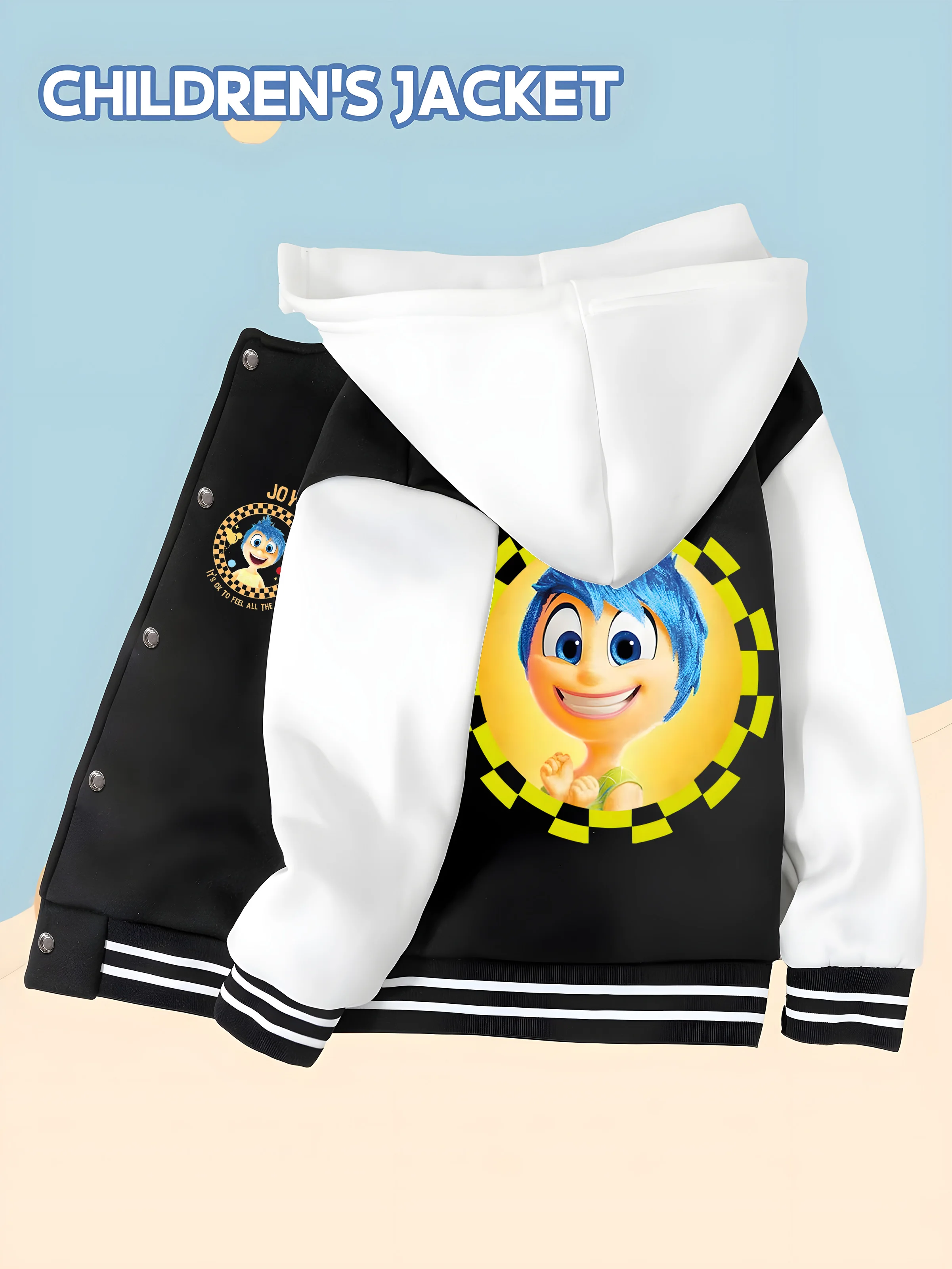 

MINISO Disney Inside Out Lele Baseball Jacket for Boys - Double-Sided Lele Print Trendy, Soft, Comfortable, Casual and Cute