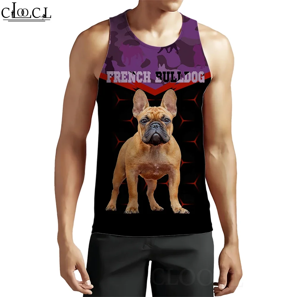 

Men Tank Tops Beautiful French Bulldog 3D Printed Vest Casual Style Streetwear Fashion Fitness Sleeveless Pullover Tops